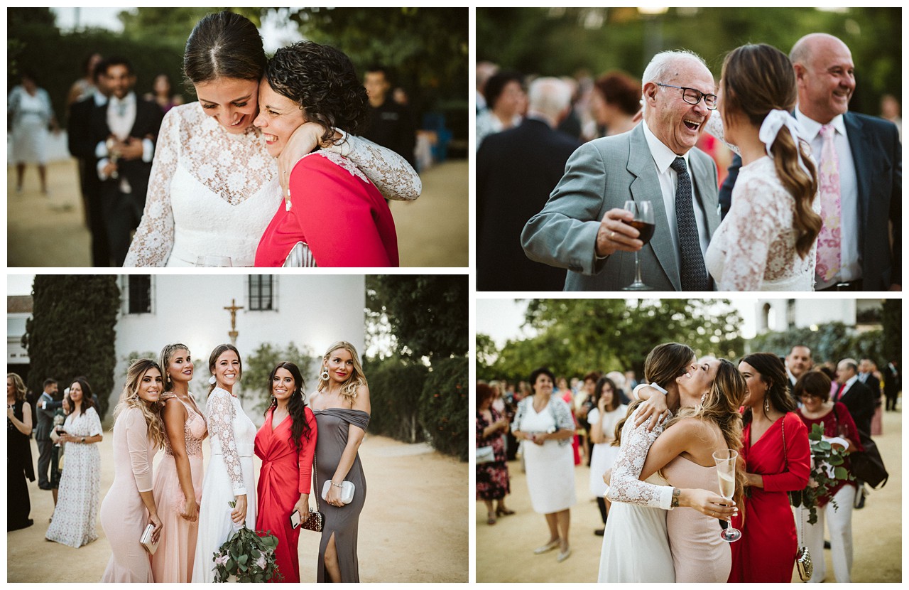 Familiares y amigos en la celebración de una boda en Hacienda Majaloba