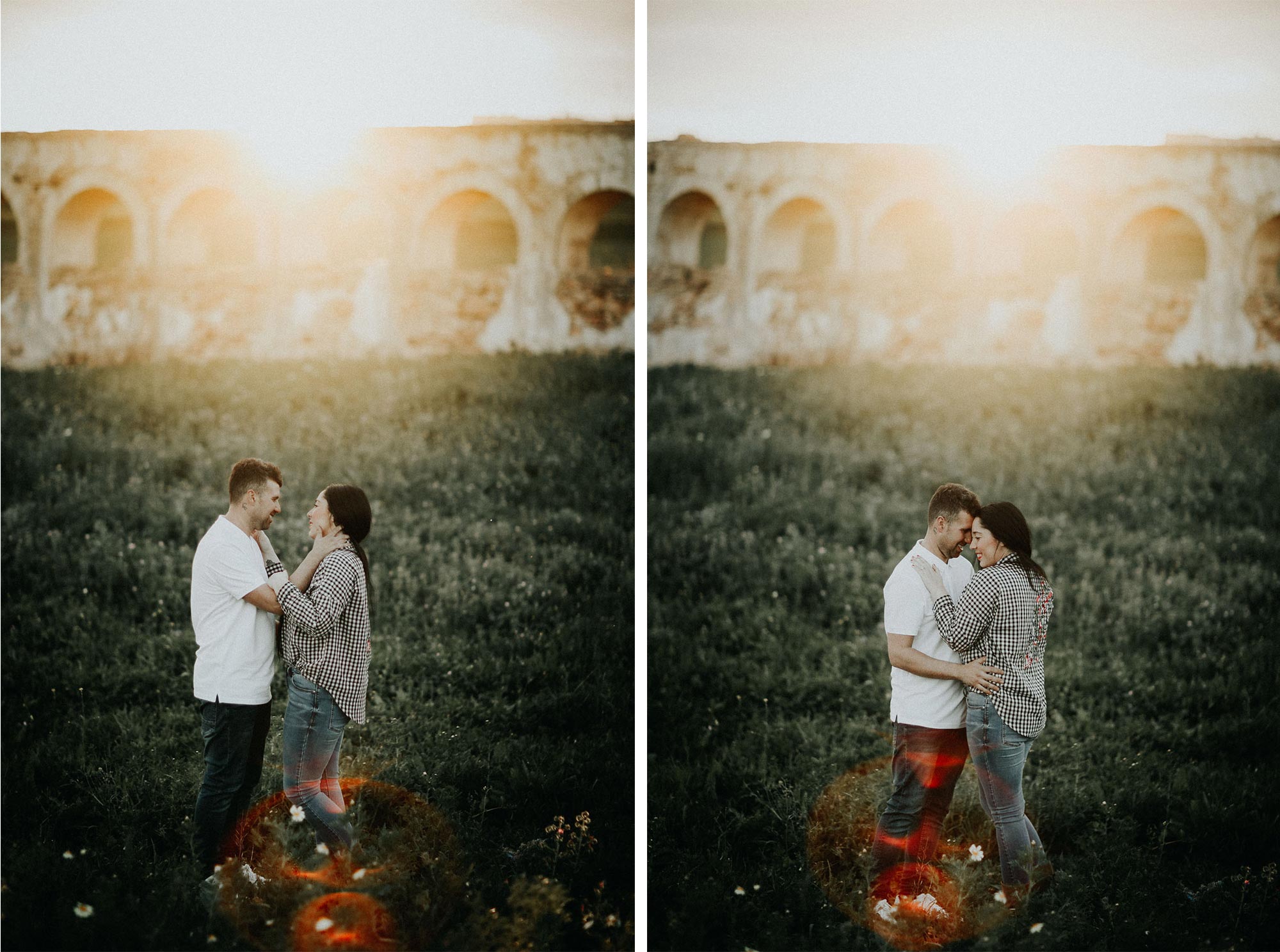 Fotografía de pareja en un trigal (Preboda)