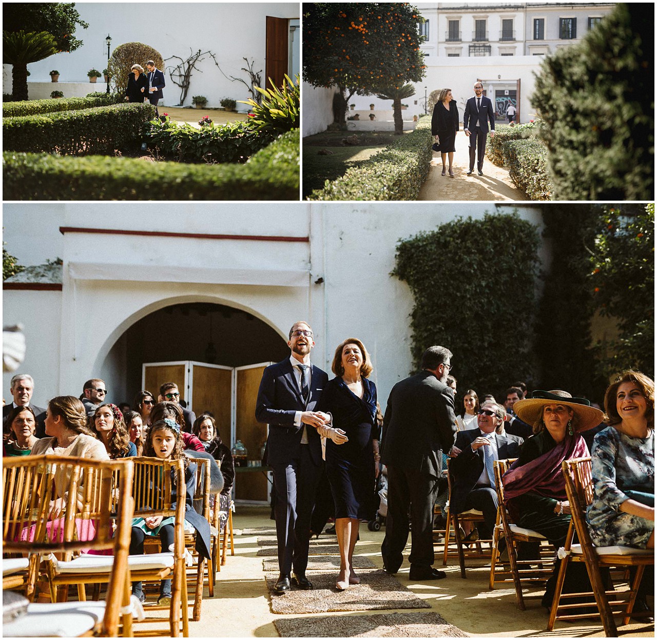 El novio llega al altar de Casa Bucarelli