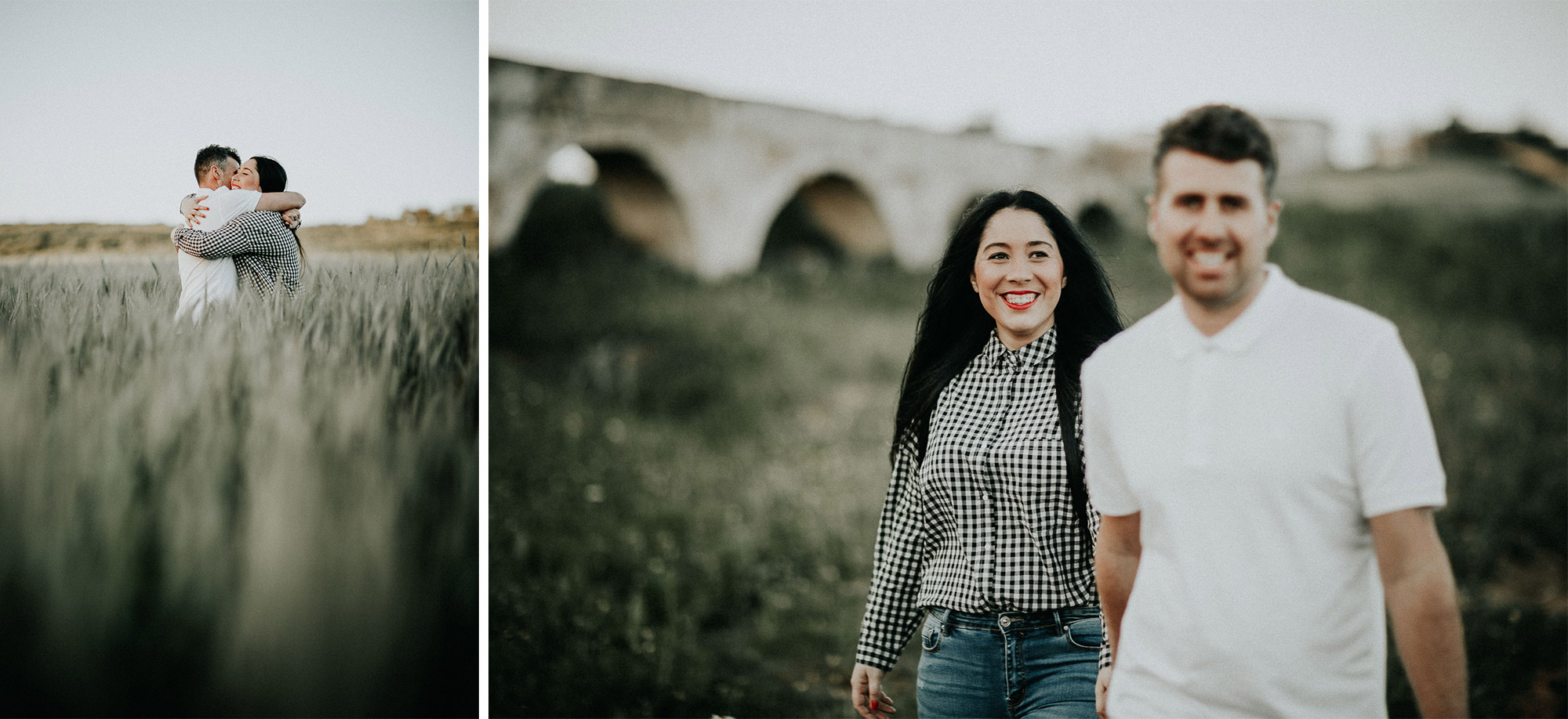 Fotografía de pareja en un trigal (Preboda)