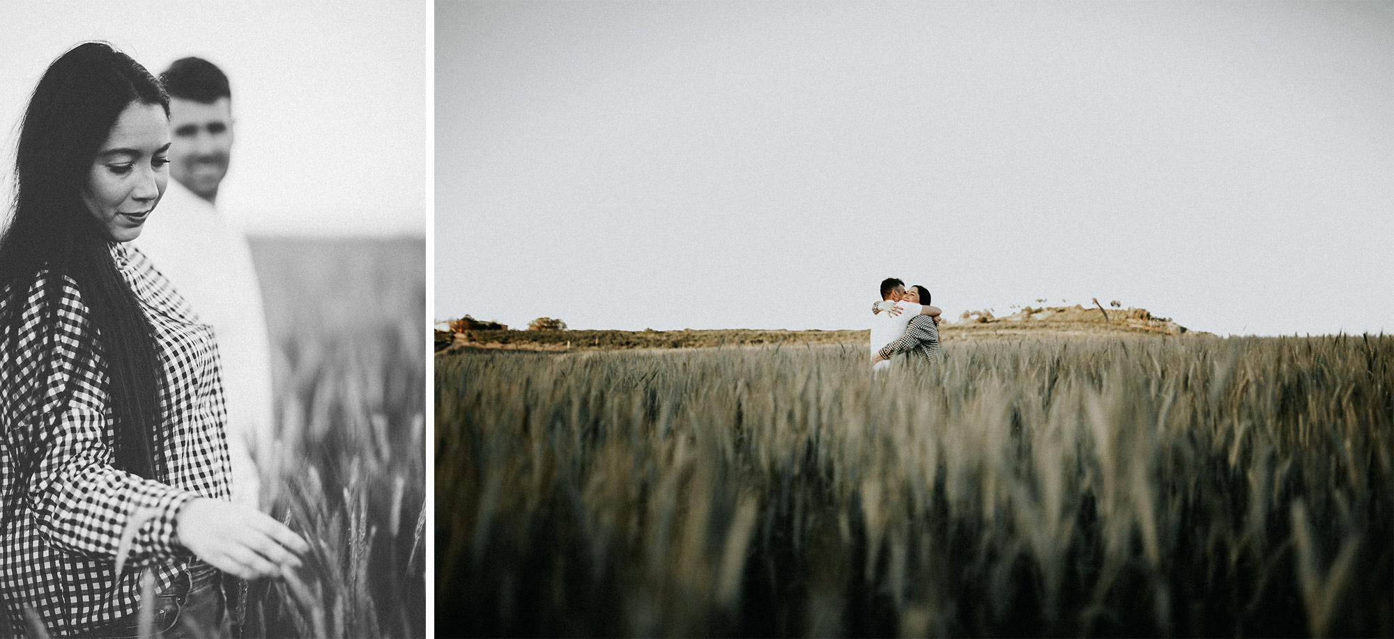 Fotografía de pareja en un trigal (Preboda)