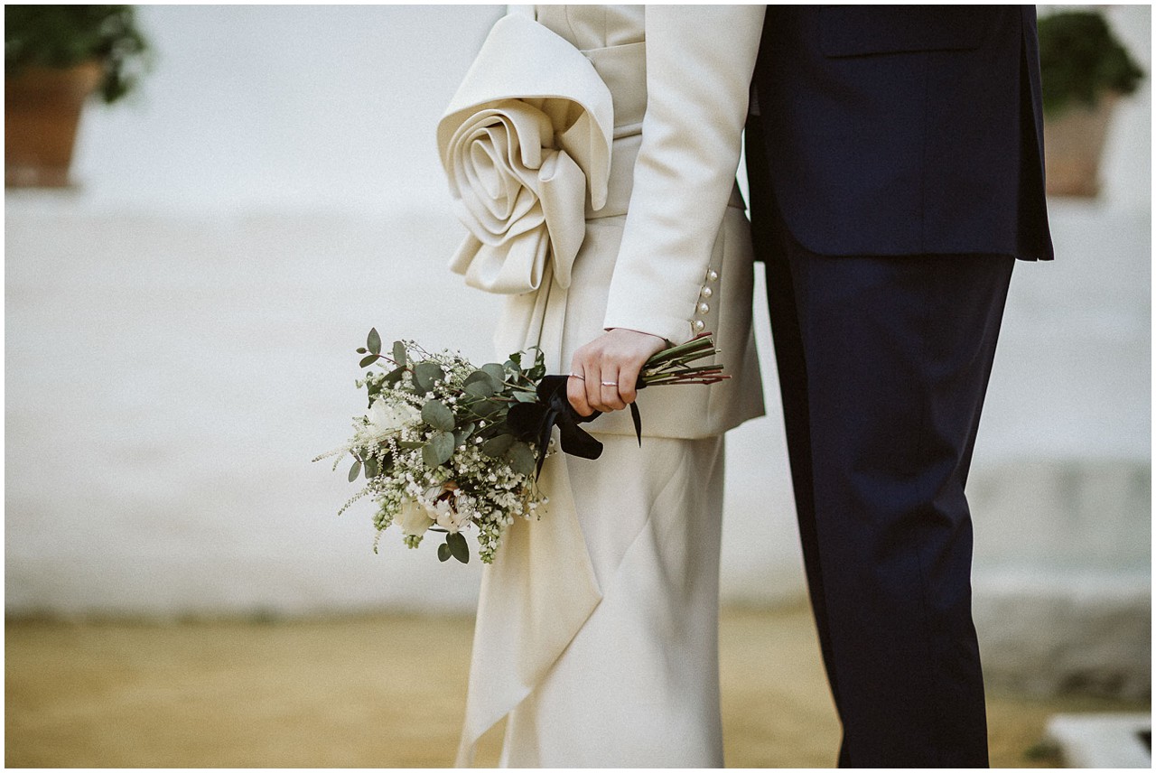 Detalle del vestido de la novia de Castellar Granados