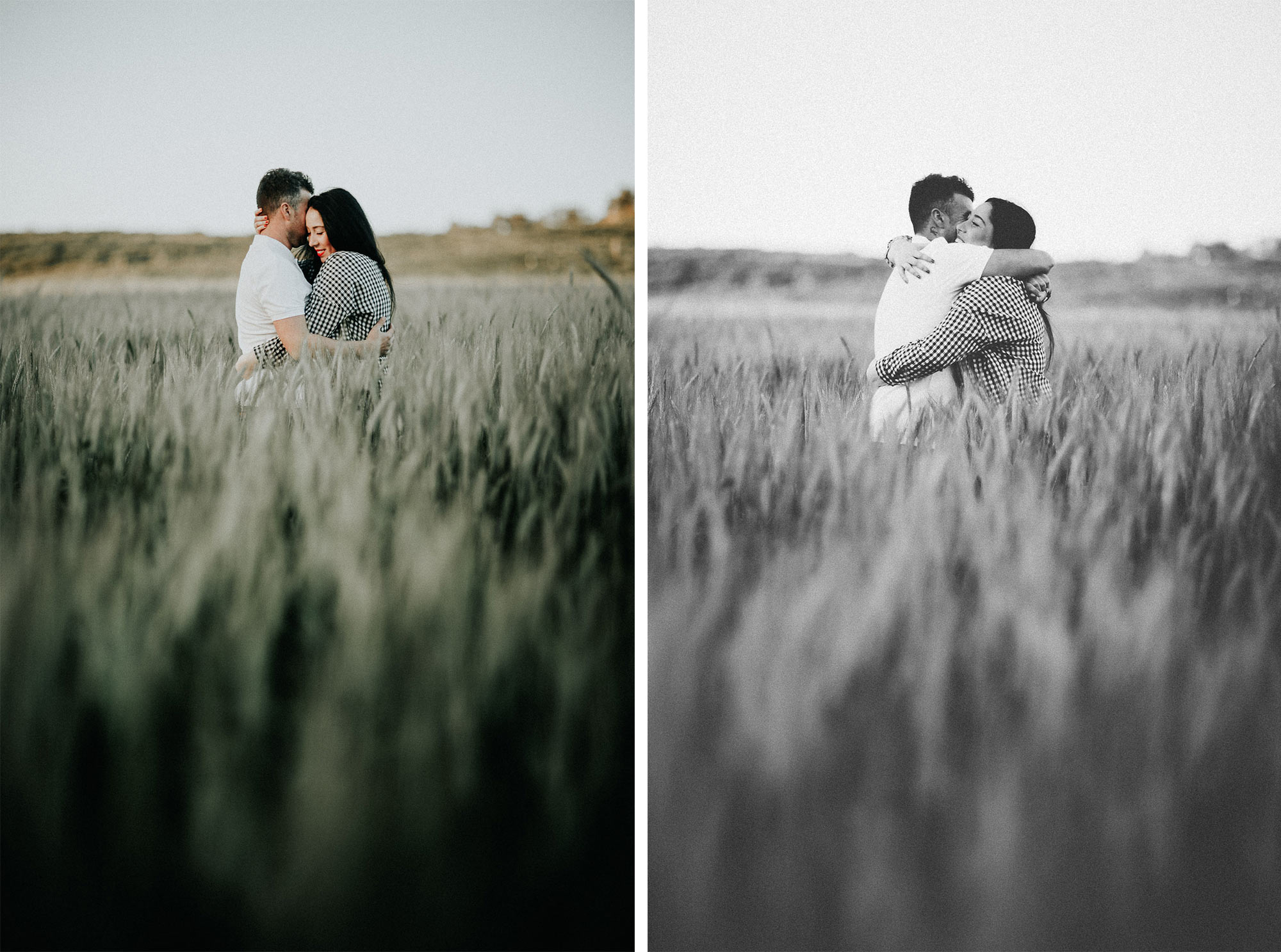 Fotografía de pareja en un trigal (Preboda)