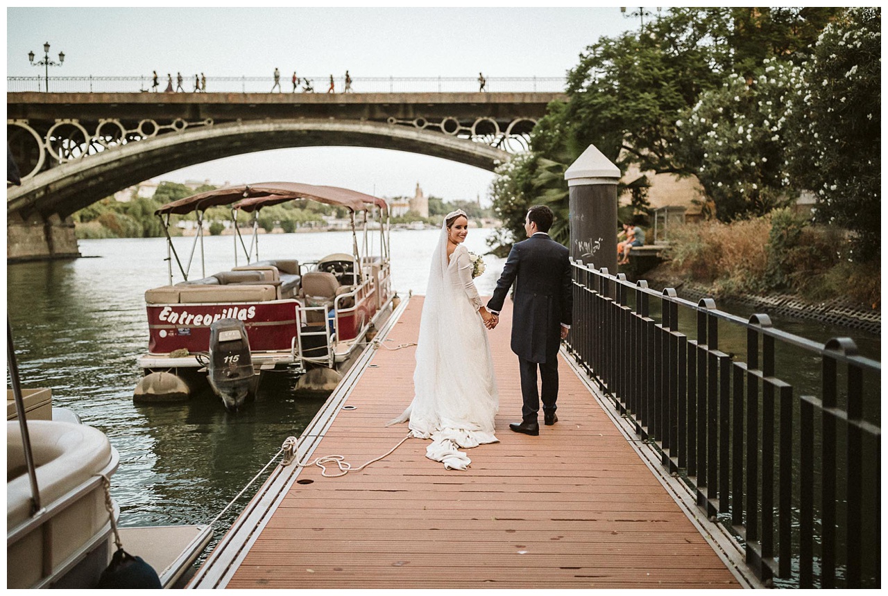 Los novios en el Paseo de la O Sevilla