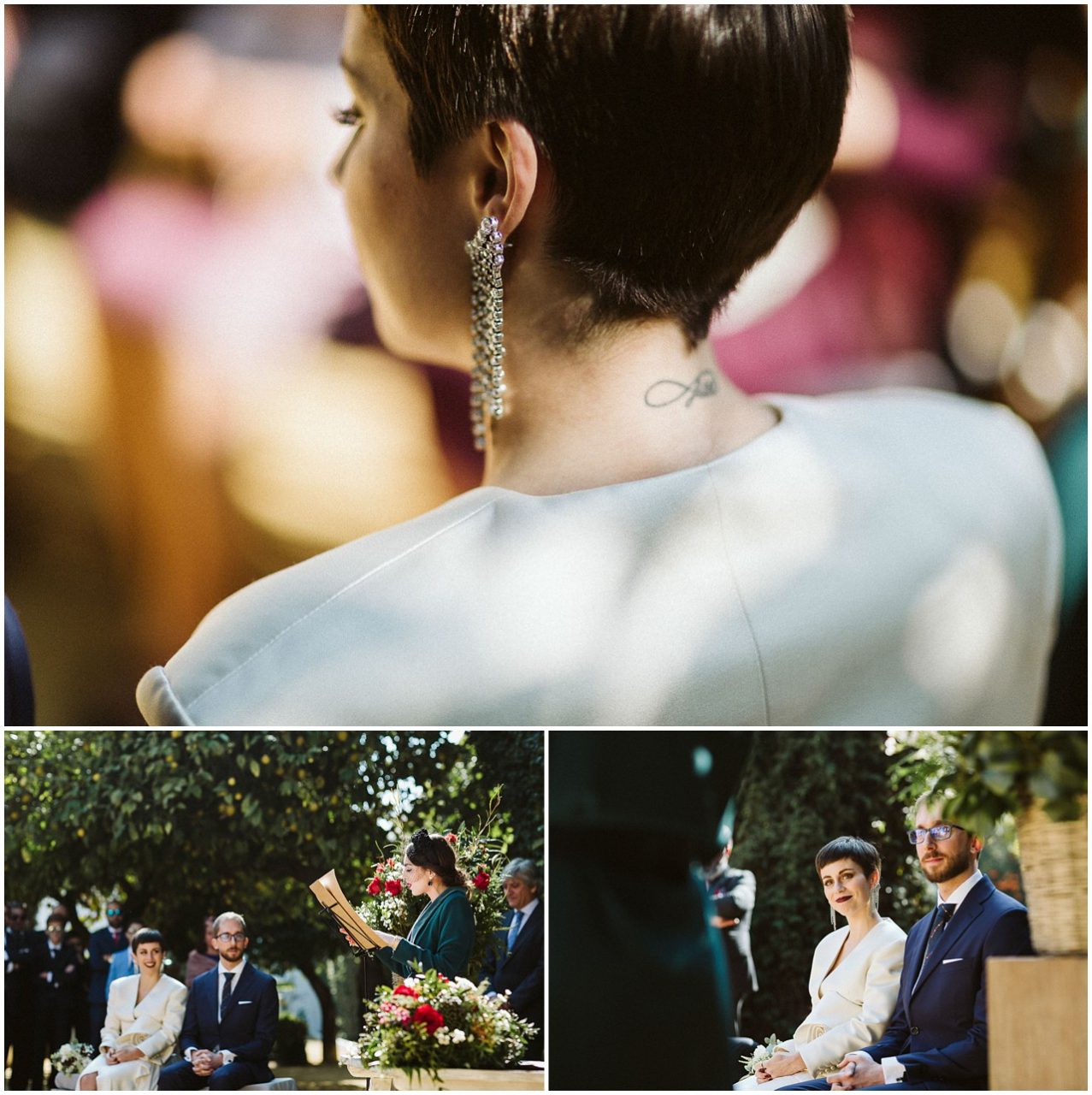 Momentos de la ceremonia matrimonial en Casa Bucarelli